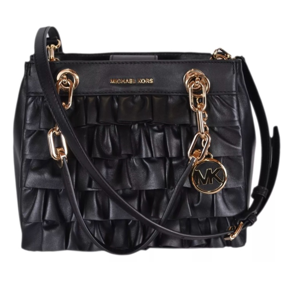 SOLD⛔️Authentic Michael Kors ruffled leather satch - Picture 2 of 8